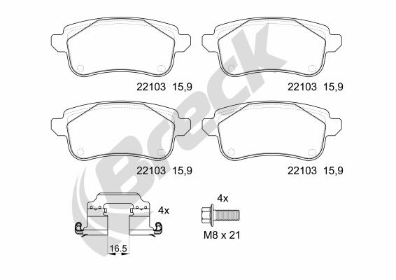 Set placute frana,frana disc 22103 00 704 00 BRECK